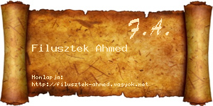 Filusztek Ahmed névjegykártya